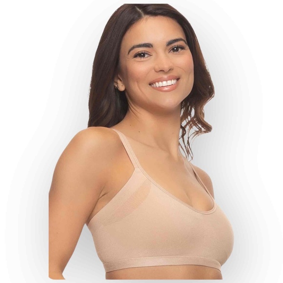 NWT Felina Wireless Seamless Side‐Smoothing Bra 2‑Pack – Large – Nude & Nude - Picture 3 of 8